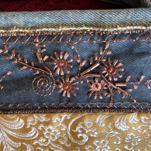 Lily Black Gold & Canvas Handbag - Picture 5 of 9